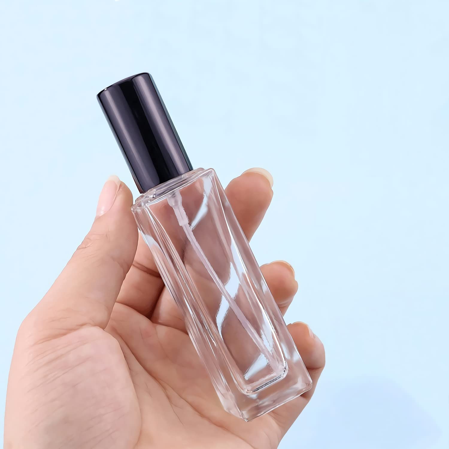 24 Stück, 30ml Transparent Mini Nachfüllbar Parfümzerstäuber Sprühflasche Mit Silber Deckeln Nachfüllbar Sprühflaschen Leer Tragbare Parfüm Sprühflasche