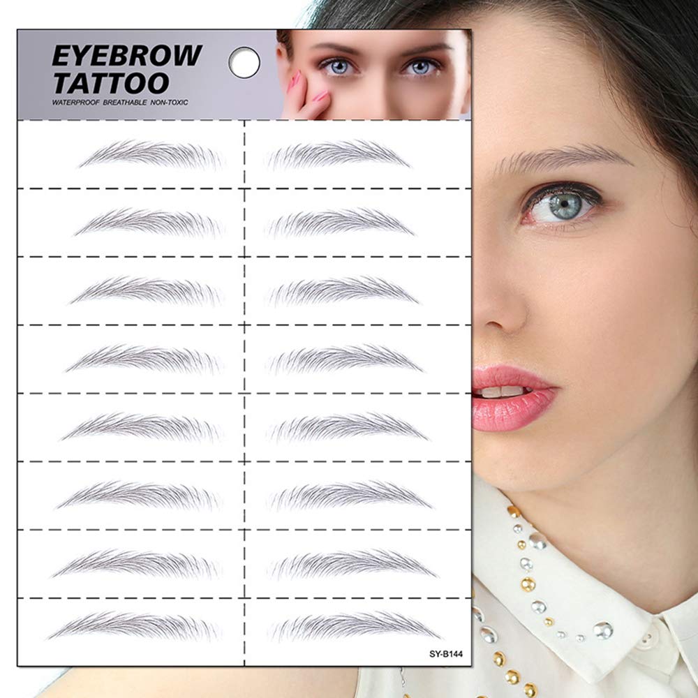 S.A.V.I 8 Pairs 6D Natural Look Eyebrow Styling Long Lasting Up to 7 Days Waterproof Temporary Tattoo Stickers - 1 Sheet (144)-picture-25