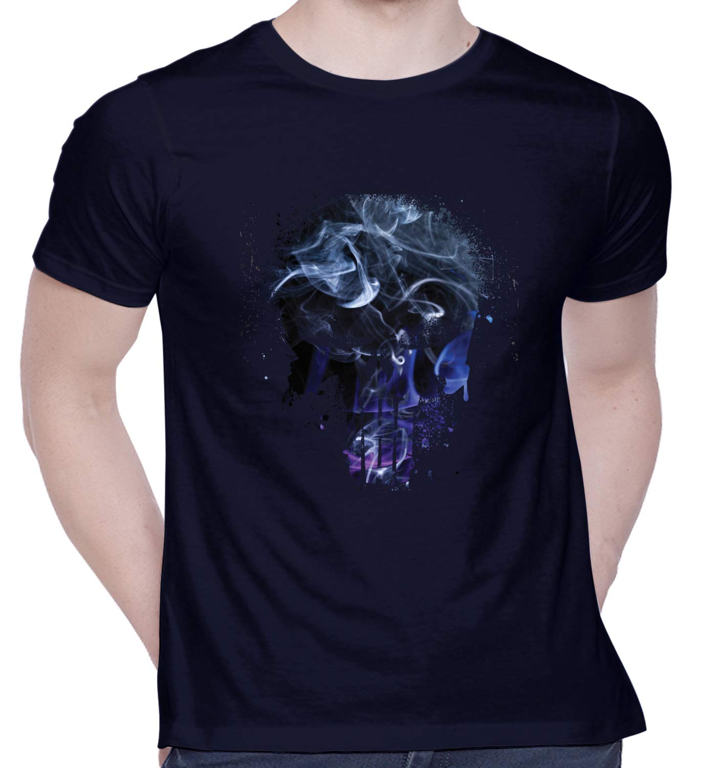 Graphic Printed T-Shirt for Unisex Im Creating Skull Graphics Tshirt | Casual Half Sleeve Round Neck T-Shirt | 100% Cotton | D00396-9