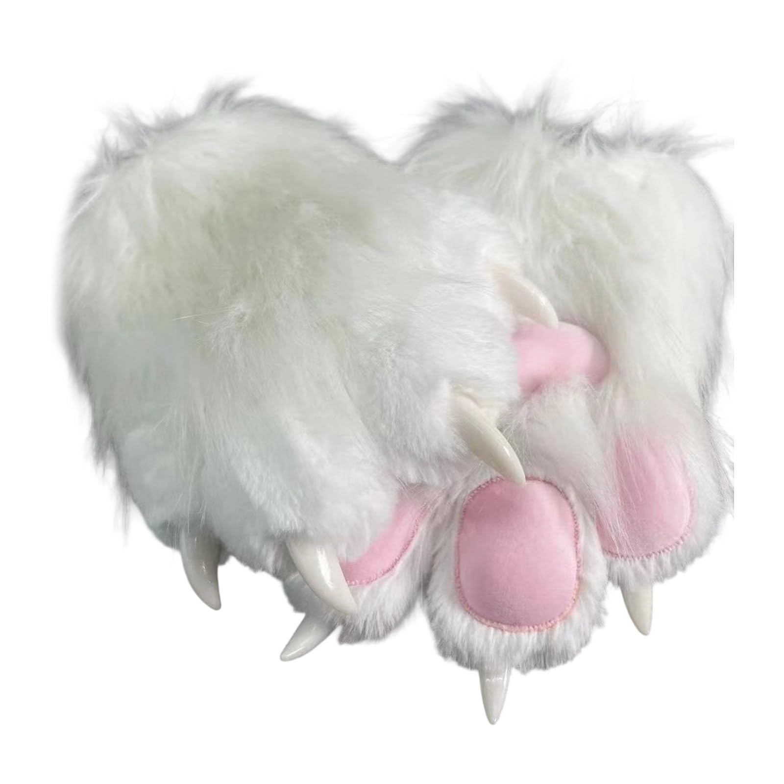 Plush Foxes Wolf Claw Gloves Plush Furry Cats Claws Glove Fursuit Animal Foxes Paws Mittens Therians Gear For Halloween Therians Gear