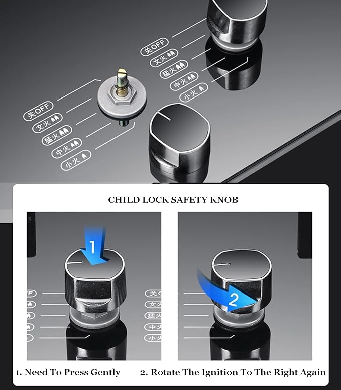 Estufa de Gas 2 Puestos 5.2KW Vidrio Templado Multigas miniatura 4