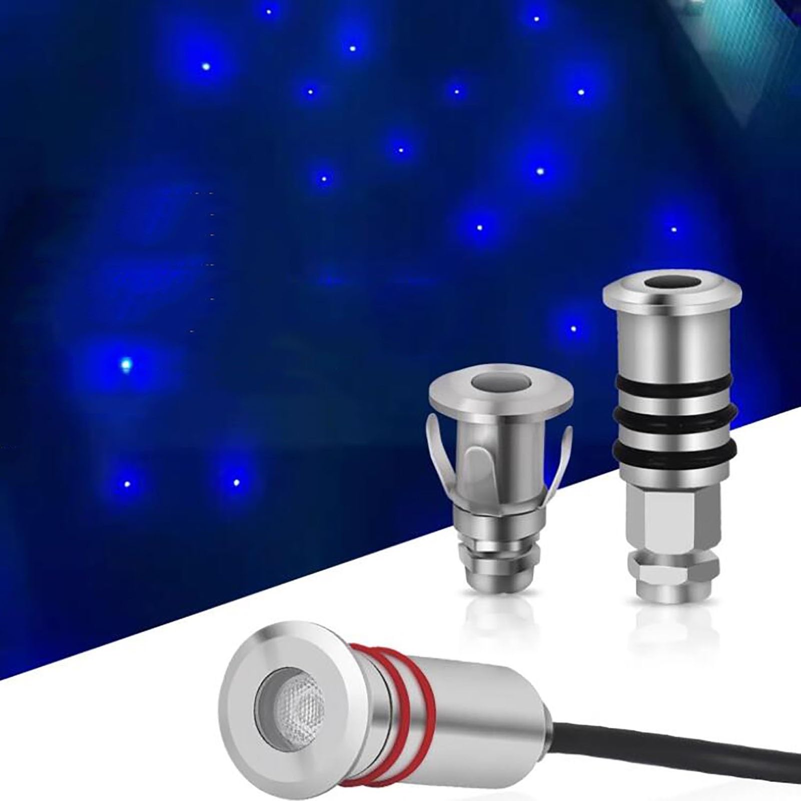 Mini reflektor LED do zabudowy, 1 W, wodoszczelny do użytku na zewnątrz, IP68, wodoodporny, do basenów i ścian, nadaje się do użytku na lądzie i pod wodą, łatwy montaż (biały, DC 12 V-32 mm)