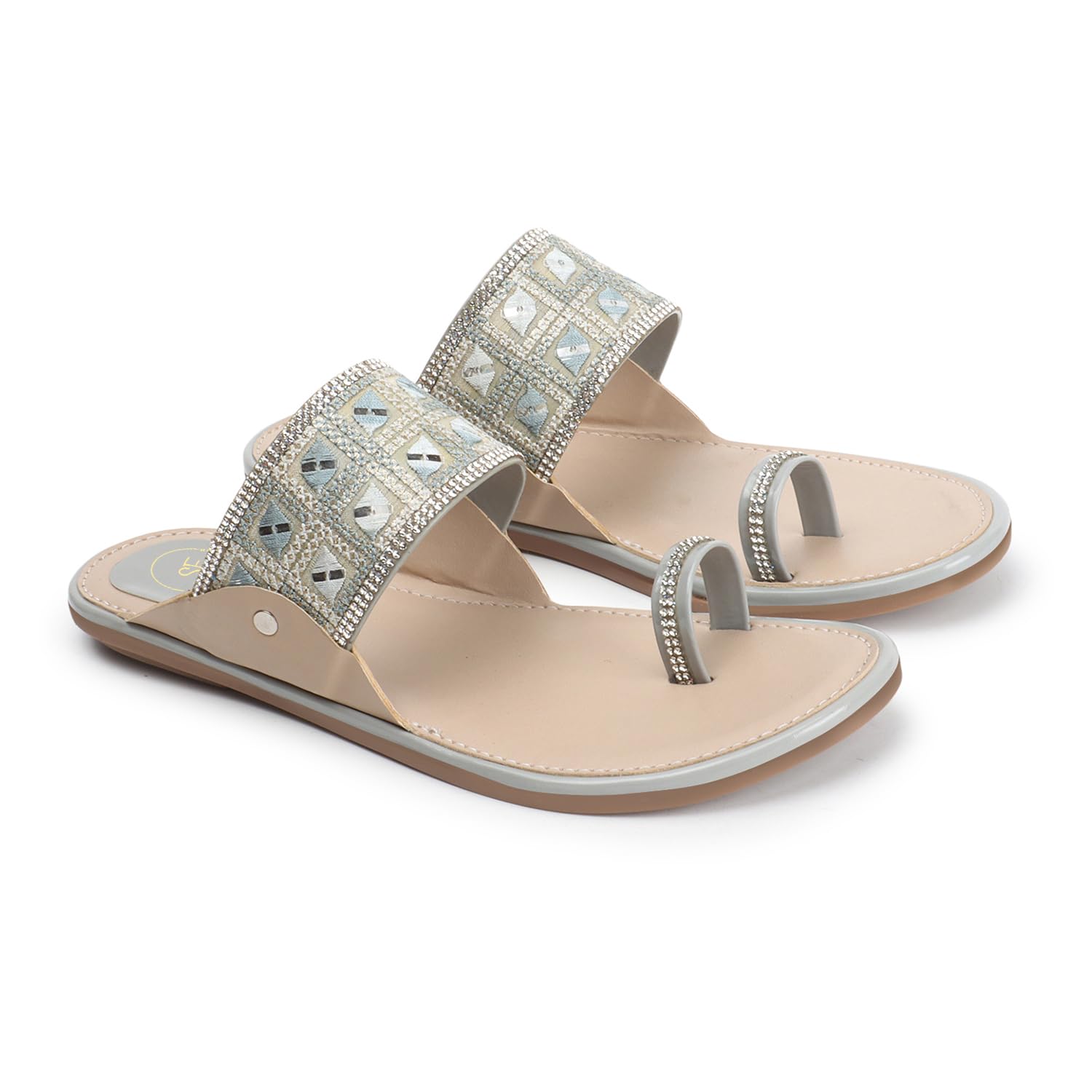 SHENELLFASHION Kolhapuri Chappal Women, Ethnic Slippers with Stylish Design, Open Toe Ring Strap, Cushioned Footbad