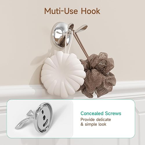 Miniatura 5 de USHOWER Juego de accesorios de baño de cromo pulido, juego de toallero de 18 pulgadas montado en la pared, juego de accesorios de baño resistentes,
