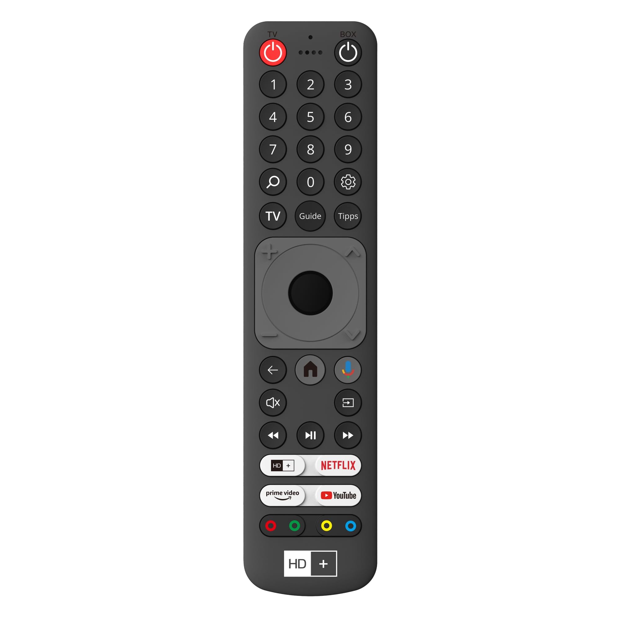 HD+ IP TV-Stick Streaming Stick für Fernseher (Android TV) | Live-TV mit über 100 HD-Sendern | Mediatheken-Suche, Pause & Neustart | Zugriff auf Streaming-Apps | inklusive 1 Monat HDplus IP TV | HDMI
