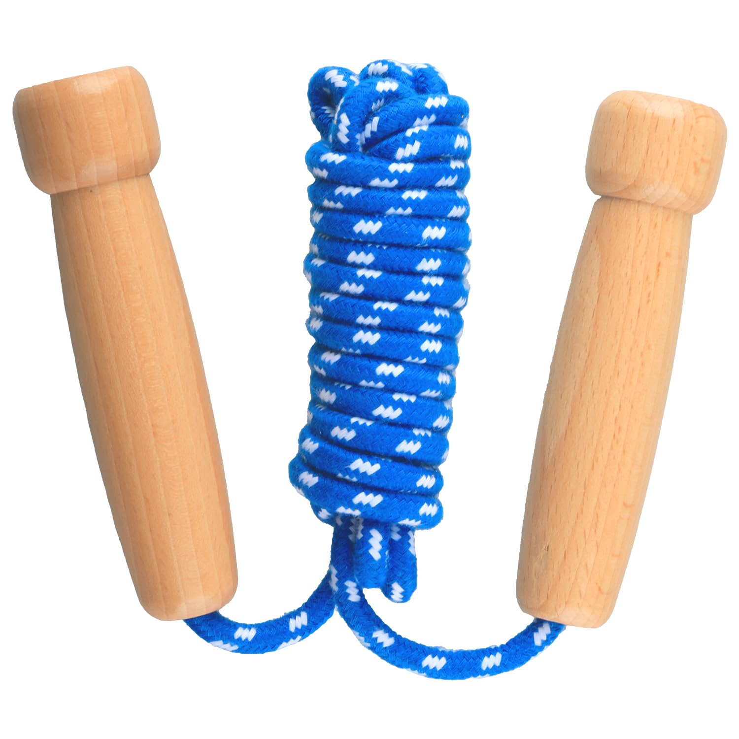 Luckious Wooden Handle Speed Jump Rope Durable,Slip-Resistant Fitness Tool for Outdoor and Gym Use Suitable for Kids and Adults(Blue)