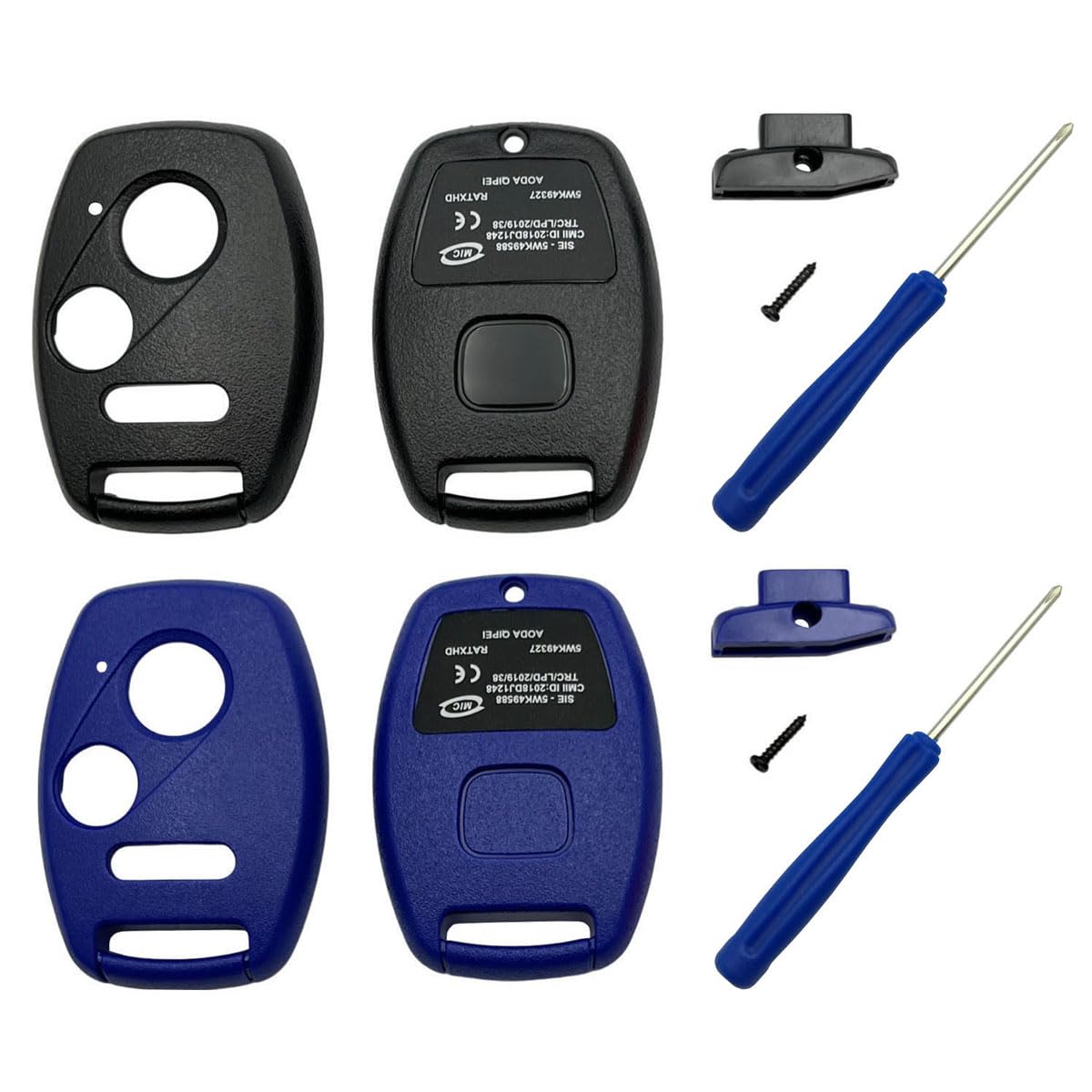 OVIOBOER Replacement Key Fob Shell Case Fits for Honda Accord Crosstour Civic Odyssey Fit CR-V CR-Z Keyless Entry Remote Control Key Cover (3 Buttons