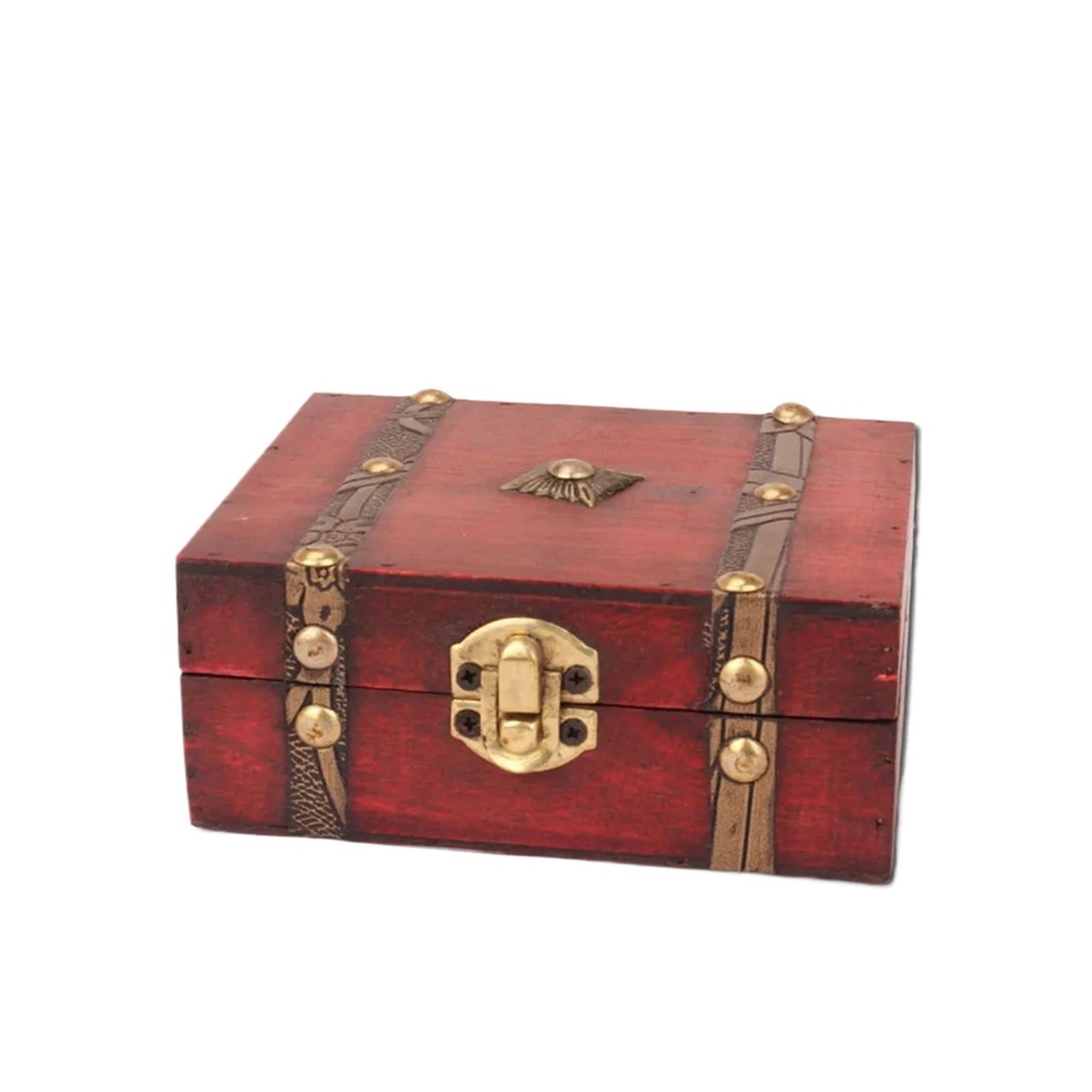 ZythrXLate Wooden Coin Collection Box Wooden Vintage Treasure Chest Coin Jewellery Storage Box with Lock Pirate Boxes Organizer Container Decorative for Coin Collectors