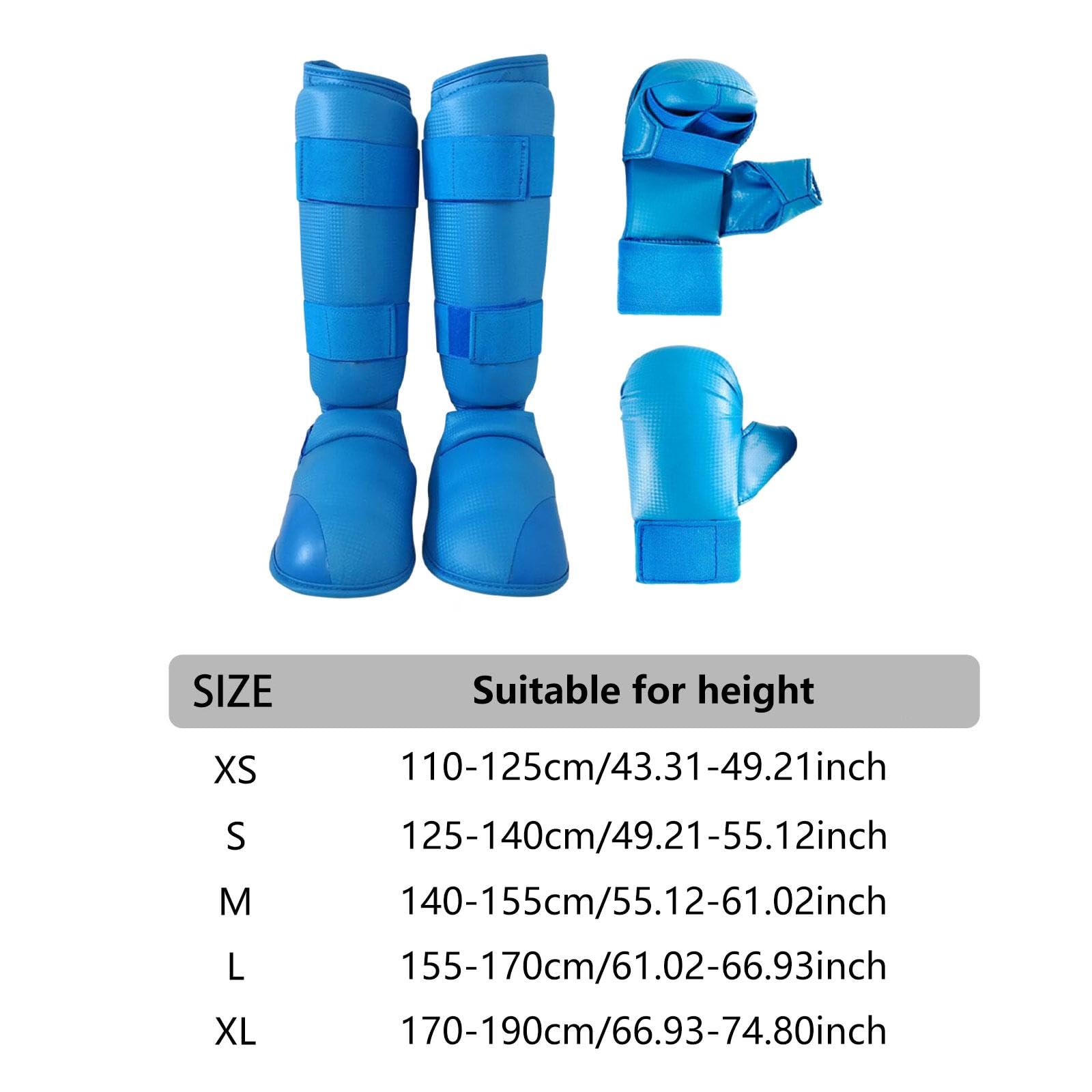 Oshhni Ensemble d'équipement de karaté, Gants de Boxe, protège-Tibias, Gants de Frappe pour entraînement de Taekwondo, Gants de Frappe, équipement pour
