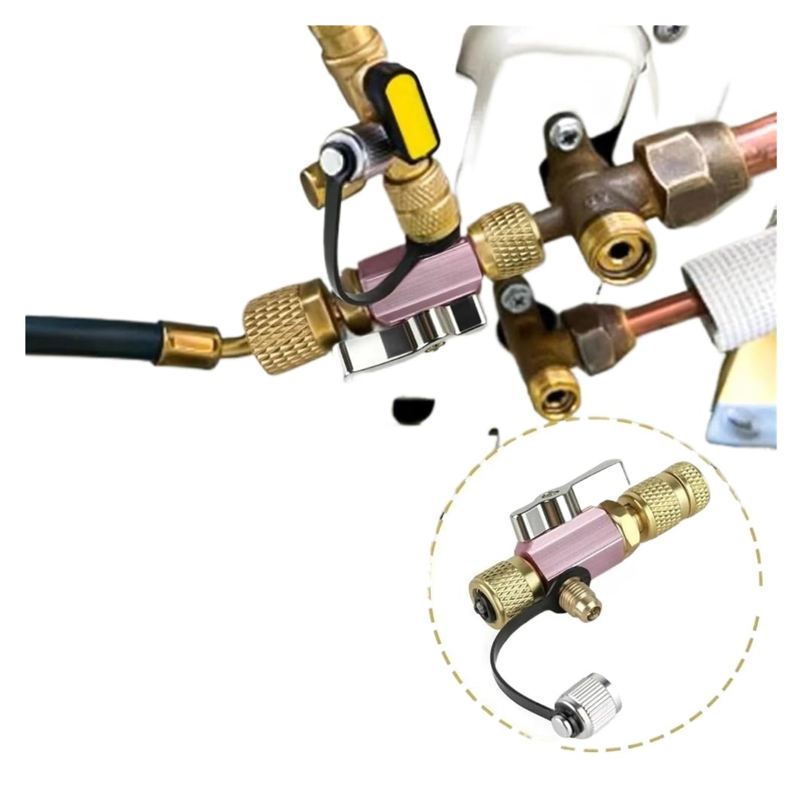 Strumento per la rimozione delle valvole Strumento for Lo smontaggio del Nucleo della valvola in Ottone for impieghi gravosi Ingegneria di precisione con classificazione Vuoto(Black)