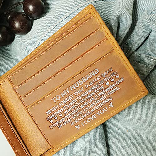 Generic Brands Mens Wallet-Engraved Wallet to My Husband-Bifold Slim Wallet RFID Minimalist Credit Card Wallets to My Man4