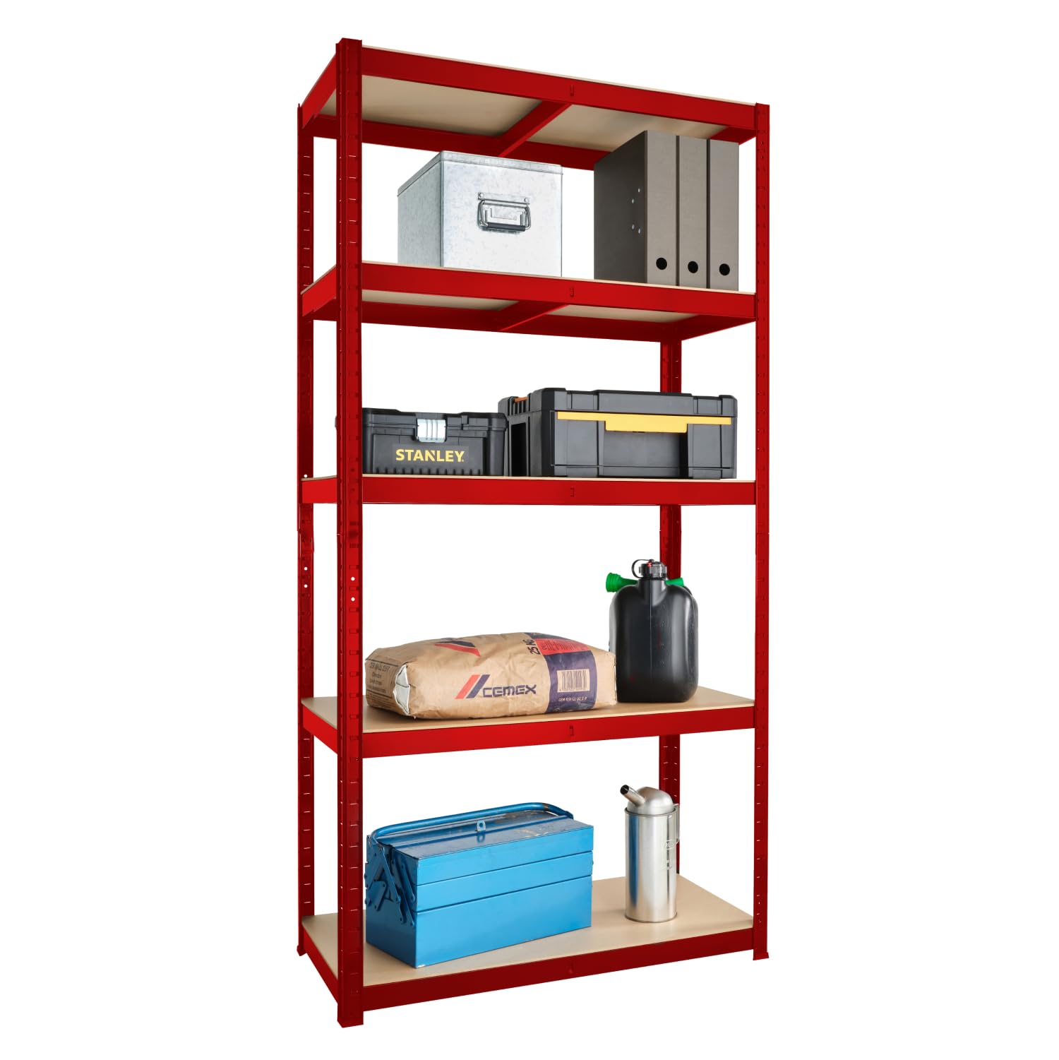 G-Rack Garage Workbench: 90cm x 120cm x 60cm | Red 2 Tier Unit | 300kg Load Weight Per Tier (600kg Per Unit) | Home, Office, Garage or Business Use | 5 Year Warranty