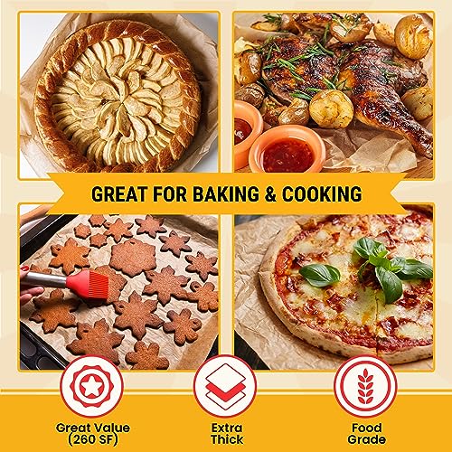 Baking Paper Roll 38cm x 64m, Non-Stick Unbleached Parchment Paper with Cutter for Baking Cooking, Grilling, Steaming - Image 4