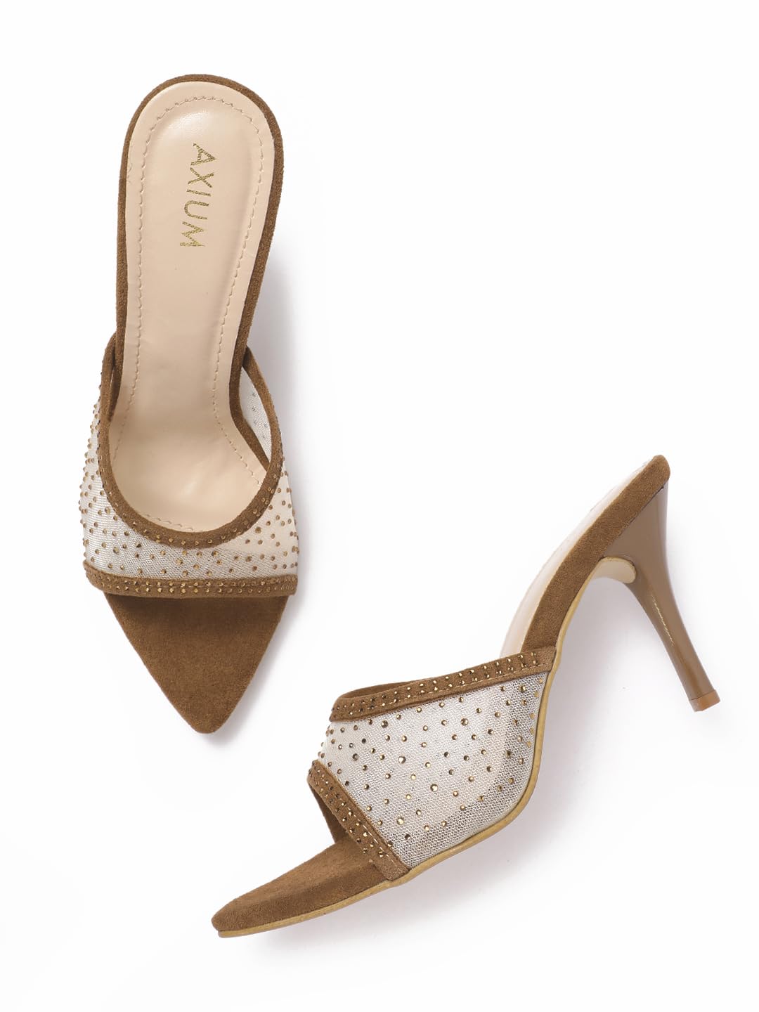 axium Women's Embellished Stilettos Sandals, 3.5-Inch (SAN218)-picture-0