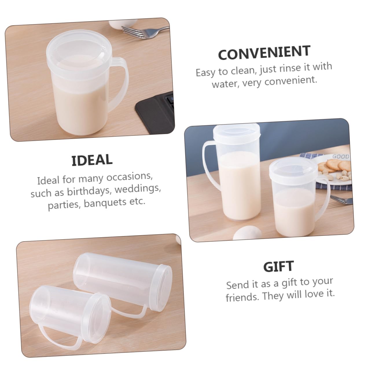 TOPBATHY 6 Pz tazza lattiere da forno a microonde misurino per versare bollitore gelatto contenitore graduato contenitori Stoviglie per la casa misurini di plastica bianca Riutilizzabile