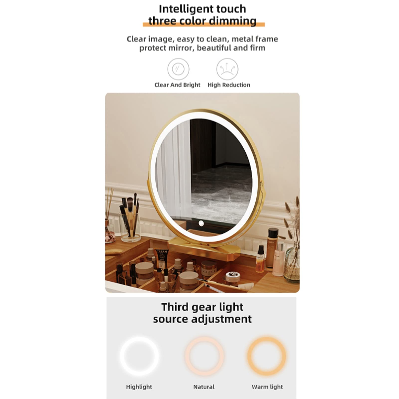Schminktische Leichte Luxus-Ankleide-Tisch-Schlafzimmer Apartment Modernes Lagerschrank Haushaltsmöbel Makeup-Tisch-Set nicht einschließlich Hocker, Weiß Kosmetiktisch ( Color : White , Size : L 80cm
