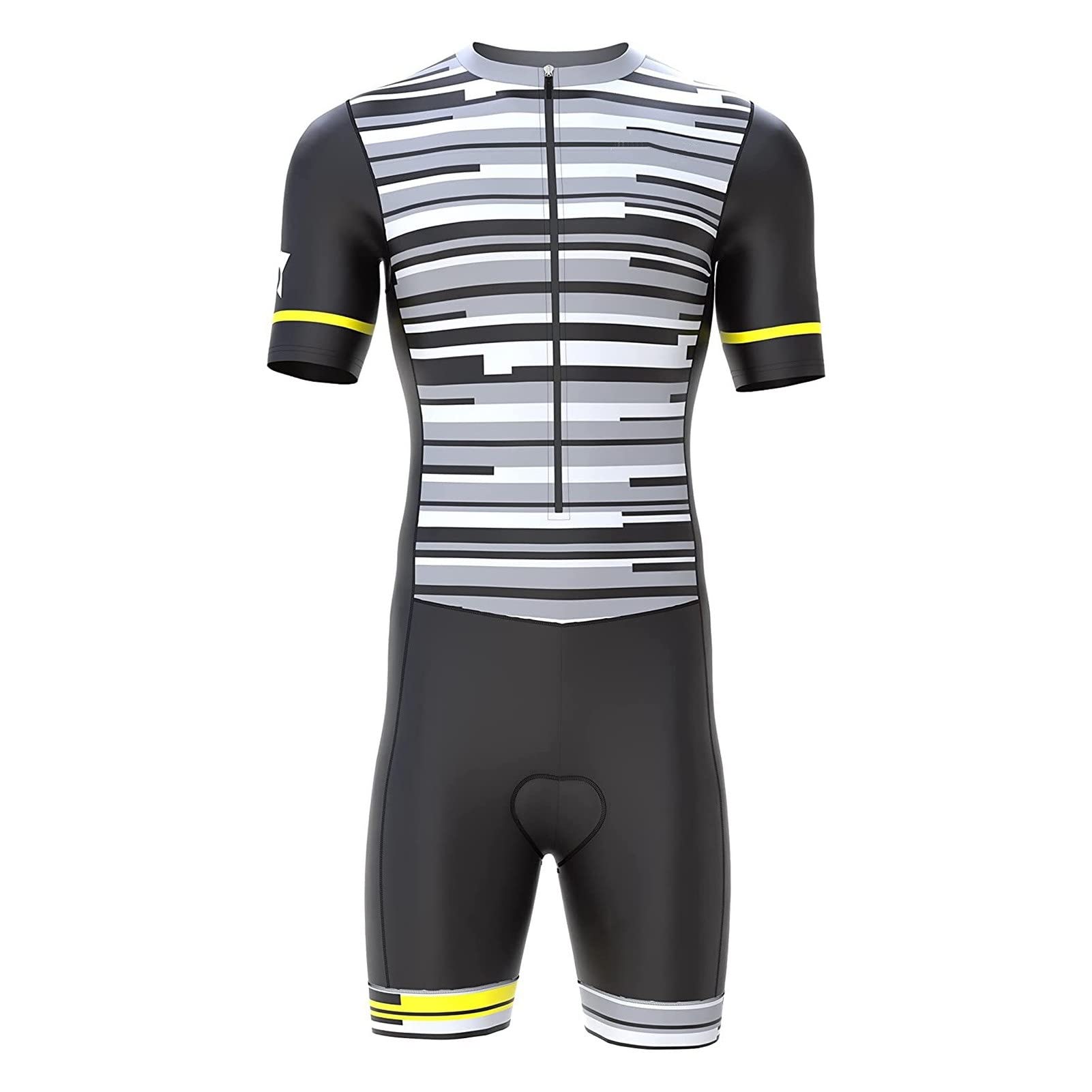 KAISUN Tuta da Triathlon a Maniche Corte da Uomo, MTB Body Trisuit Cycling Skinsuit with Gel Pad per Nuoto/Corsa/Ciclismo, Abbigliamento Ciclismo (Color : Typ-7, Size : 3XI)