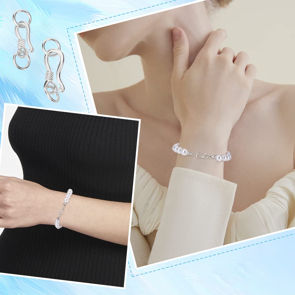 Benecreat 4 set 925 chiusura a gancio in argento sterling a forma di S