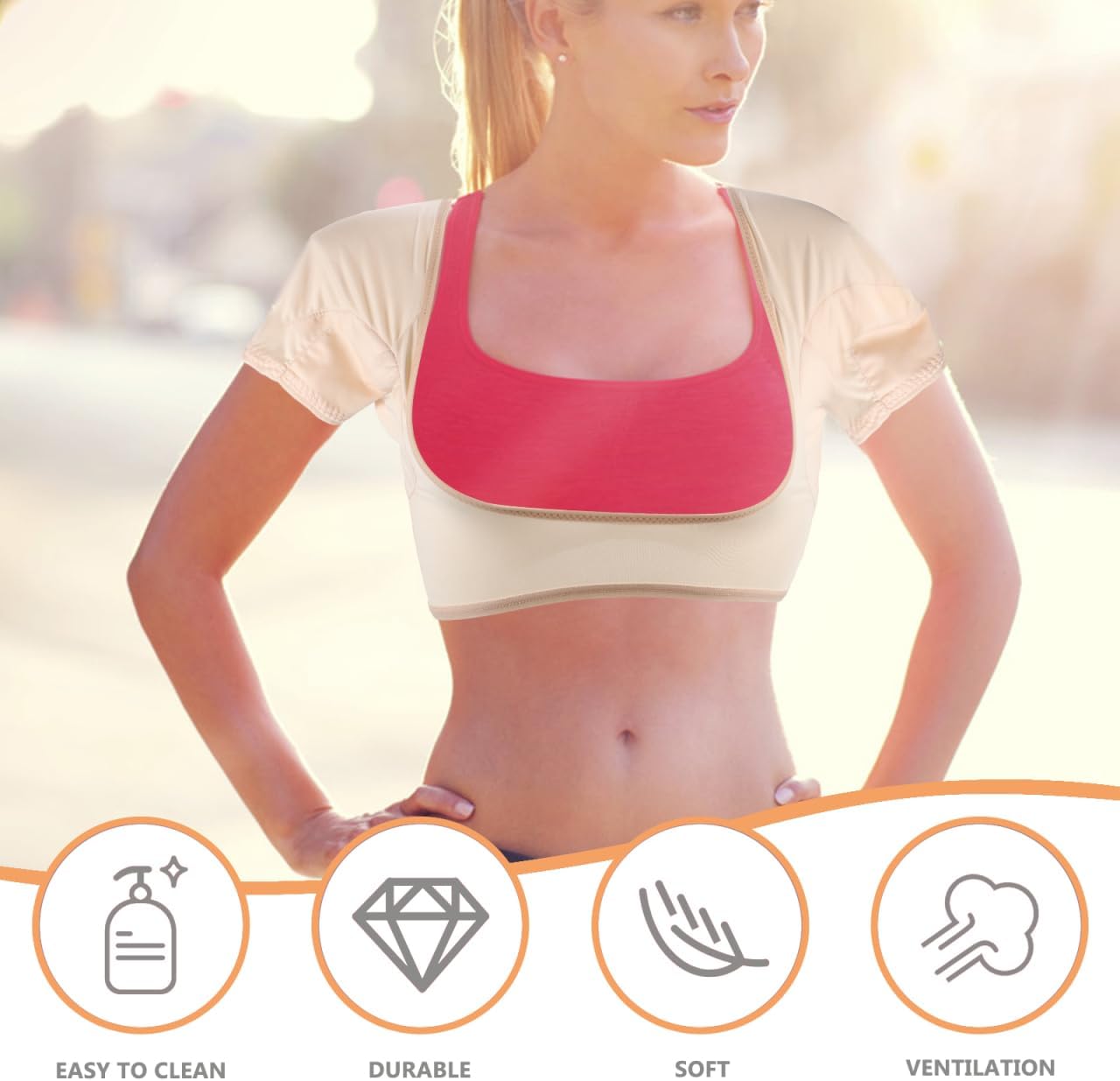 SUPVOX Breathable Sweat Guard Underwear Vest Underarm Sweat Vest Washable Shield for Women Girls Ladies - Image 7