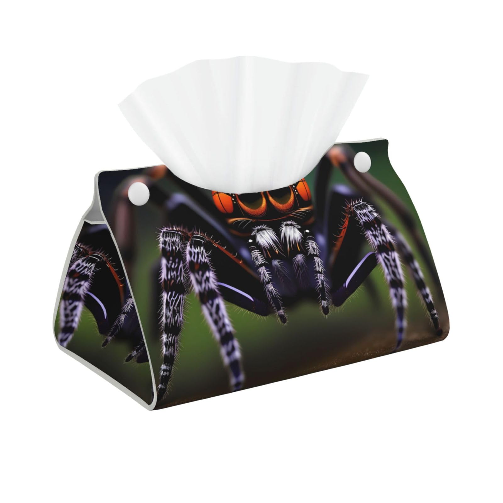 Tropical rainforest spiders Long Leather Tissue Box Cover-Waterproof PU Leather Tissue Holder for Bathroom, Decorative Rectangular Tissue Case