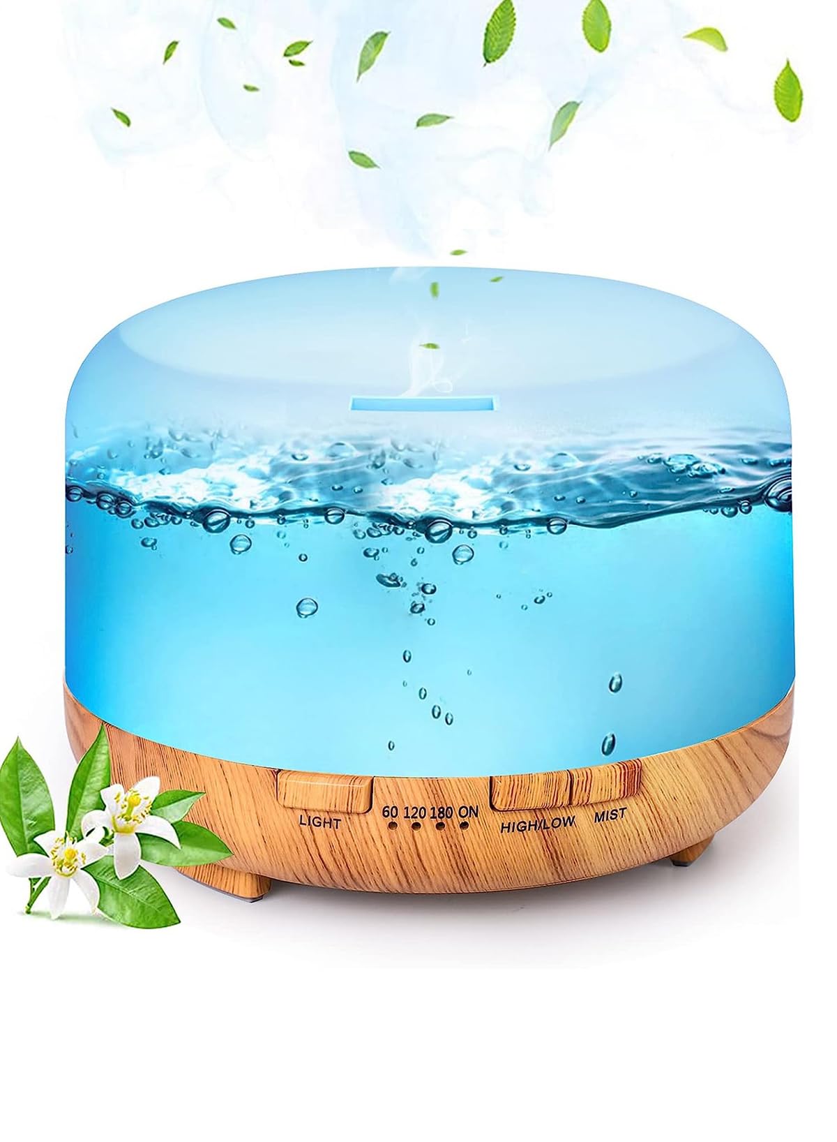 Homarket500ml Essential Oil Diffuser, 5 in 1 Ultrasonic Aromatherapy Fragrant Oil Humidifier Vaporizer