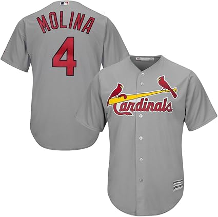 Amazon.com: Majestic Yaider Molina St. Louis Cardinals MLB Youth Gray Road Cool Base Replica 