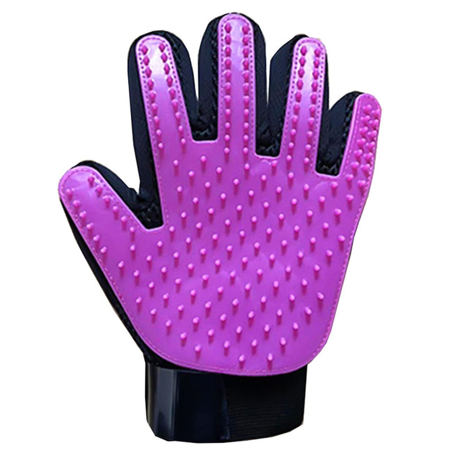 DUnLap Cleaning Gloves Silicone Dog Pet Grooming Glove Cats Brush Comb Deshedding Hair Gloves Dogs Bath Cleaning Supplies Animal Combs Eco Friendly Cleaning Gloves(Purple left hand)