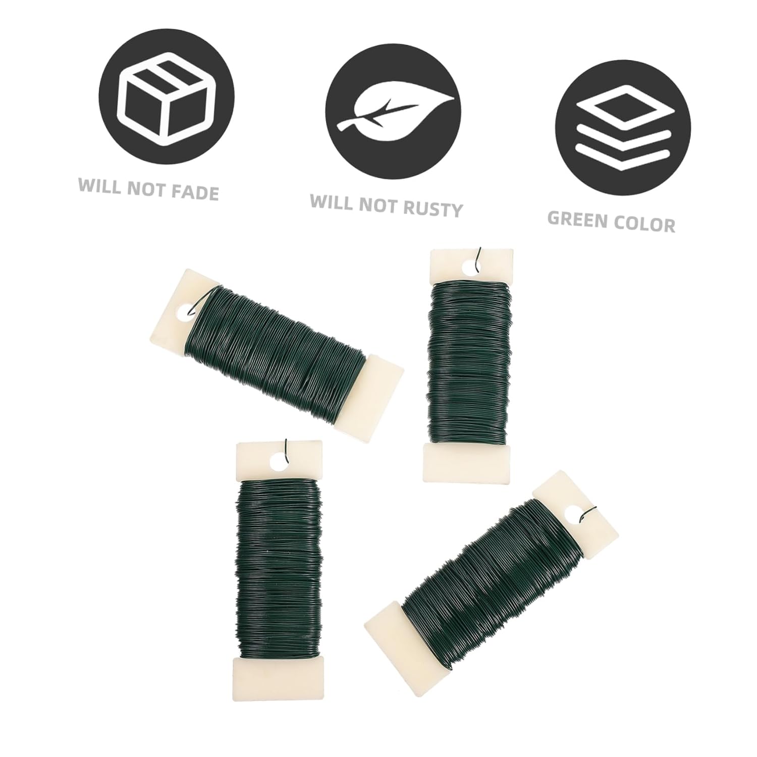 LIFKOME Green Floral Wire 35m Roll Flexible Paddle Wire for Floral Arrangements Wreaths and DIY Crafts for Wedding and Event Decoration
