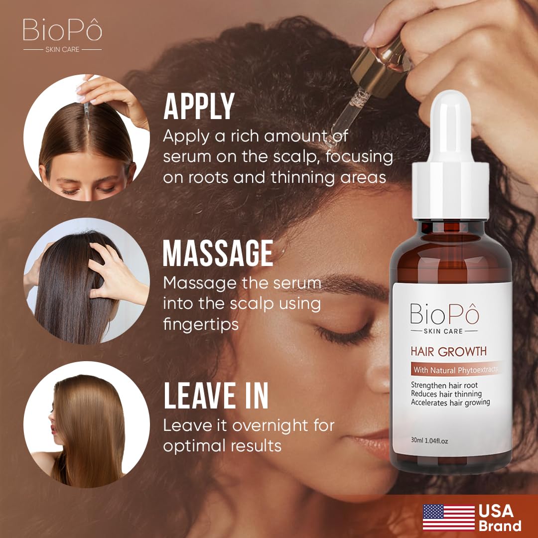 Hair Growth Serum, Strengthen Hair Root, Reduces Thinning, Accelerates Growth, Hair Loss Treatment Strengthens Roots, Nourishes Scalp, Fast-Absorbing, Protects from Damage, 30ml