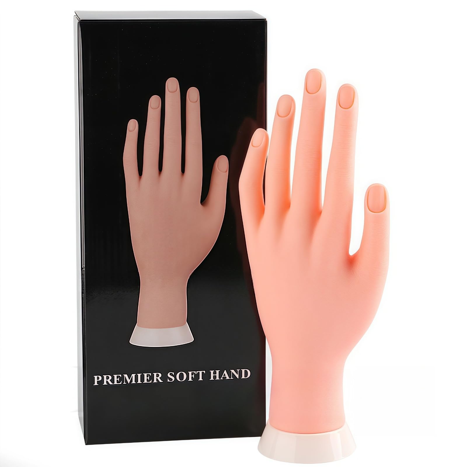 Main d Entrainement pour Ongle,Silicone Mains d Entrainement pour Ongle,Modèle de Pratique à Ongles,Main Artificielle pour la Formation de Démarreur Fake Nail Art,Manucure Bricolage