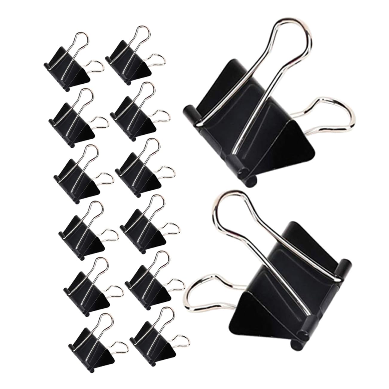Clip Metálico para Hojas de Oficina 60 Piezas Negras para Archivadores | Metal Negro, Agarre Seguro y Uso Profesional, para Documentos y Materiales de Estudio, 41mm