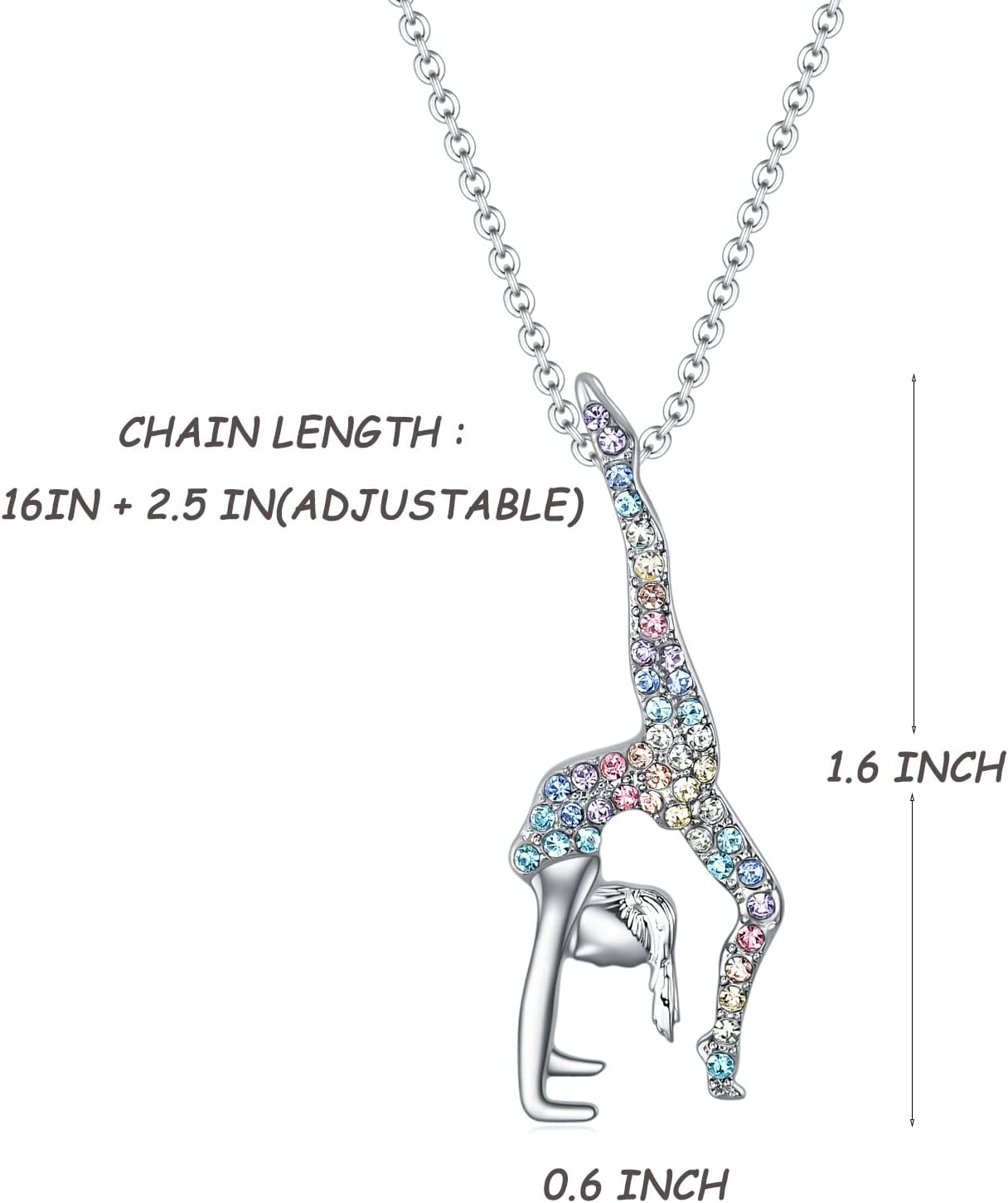 SUMFAN Gymnastics Gifts for Girls,Gymnastics Necklace Jewelry Sport Gymnastic for Girls Birthday Christmas Gifts - Image 3