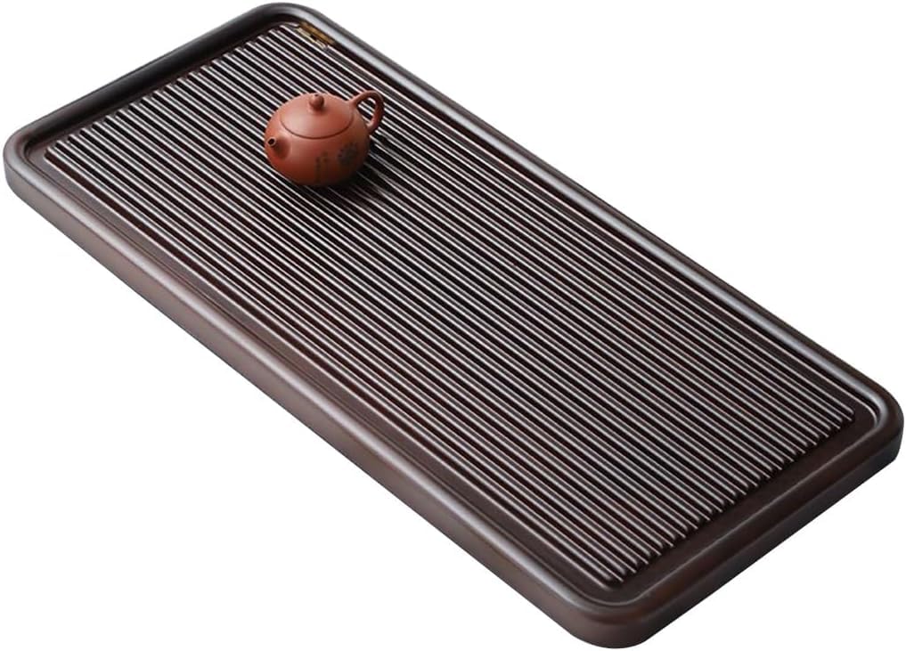 Plateau de service à thé Gongfu en bois massif avec réservoir et drainage, parfait pour les salons de thé et le bureau à domicile – Design élégant pour les amateurs de thé