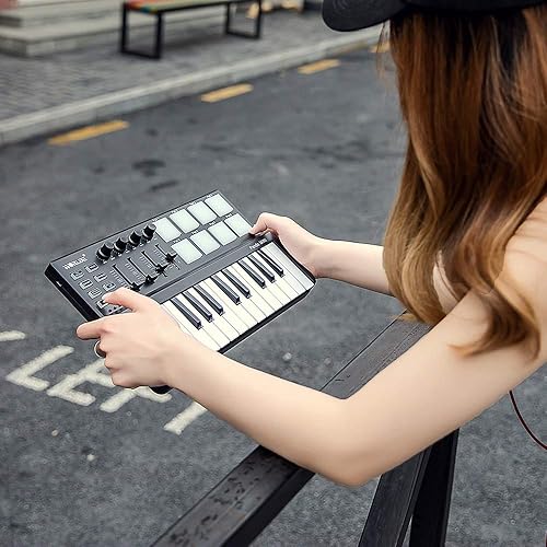 Miniatura 6 de Teclado MIDI de 25 teclas Panda mini portátil mini tambor pad controlador MIDI, USB
