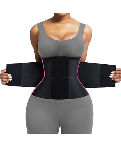 FeelinGirl Workout Waist Trainer Corset Body Shaping Perspiring Vest Workout Postnatal Body Shaper for Women Rose Red M