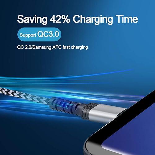 Miniatura 2 de Cable USB tipo C, paquete de 3 cables USB C de 6 pies, cable de carga rápida para Samsung Galaxy A16 A56 A36 A26 S25 Ultra A55 A35 A15 S24 S23 Ultra