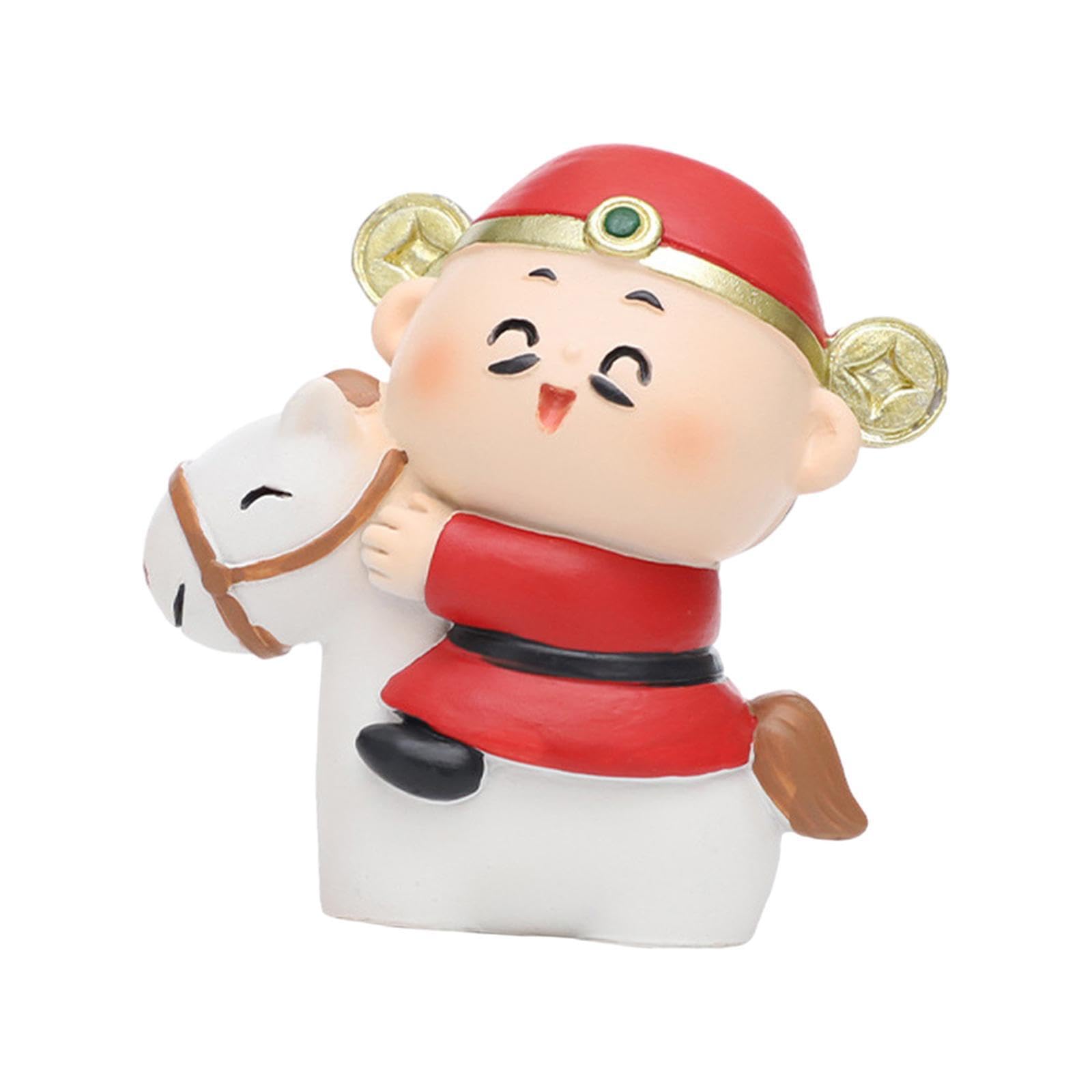 PIXZCSA Chic Desktop Wealth Decor Cute Mini Sculptures Figurine Ornaments And Scene Layout Crafts Restaurants God Of Wealth Ornament Resin Desktop Decoration, Style A