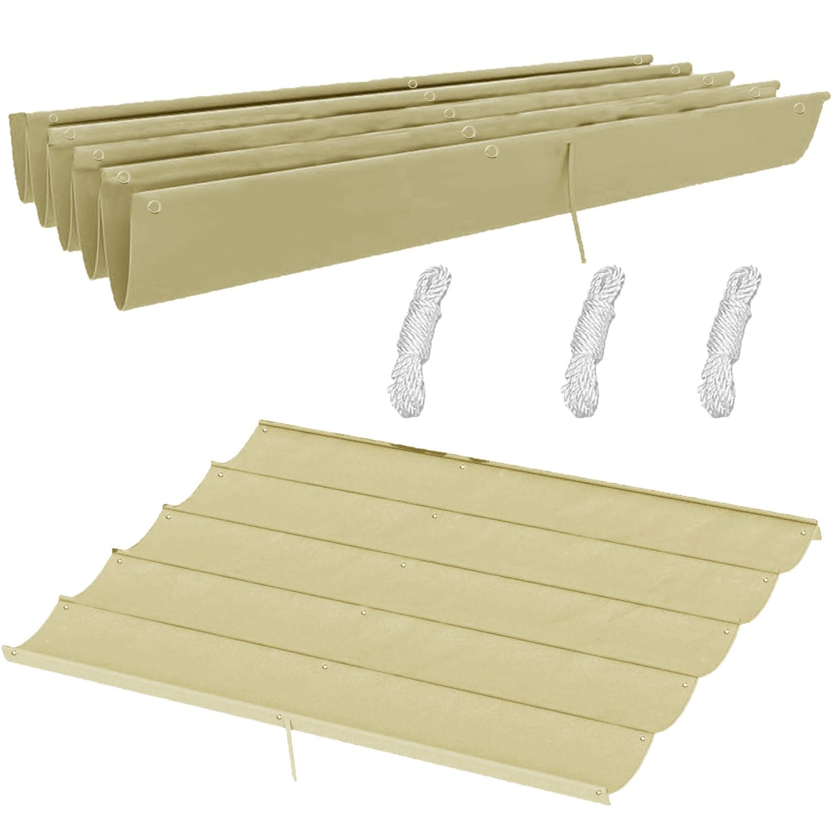 Toile d'ombrage vague pour pergola protection UV imperméable store terrasse jaune 295x365