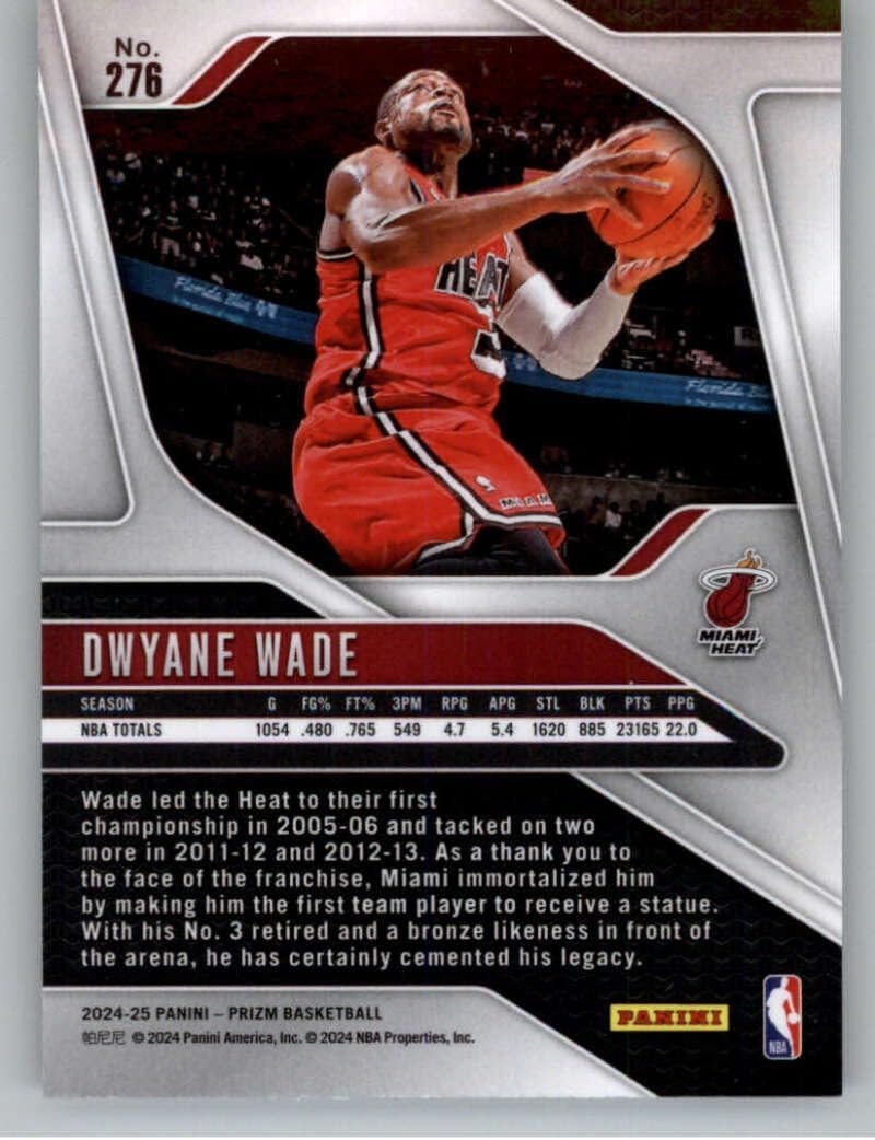 2024-25 Panini Prizm #276 Dwyane Wade Legend Miami Heat NBA Basketball Base Trading Card