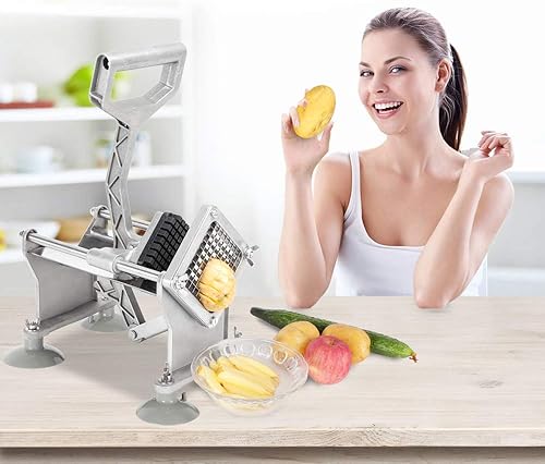 Miniatura 7 de ROVSUN Cortador de papas fritas de grado comercial para restaurantes, hogar y cocina, juego de patas de ventosa, cuchillas de 1/2 pulgadas, 3/8