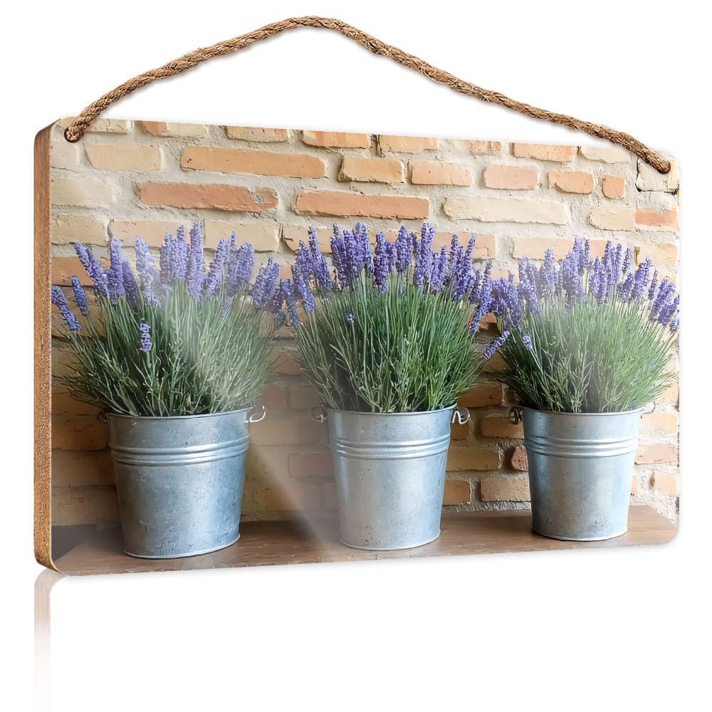 Bathroom Hanging Decor Three Buckets Of Lavender Flowers. Camper Decor Fall Porch Decor(23X35CM)