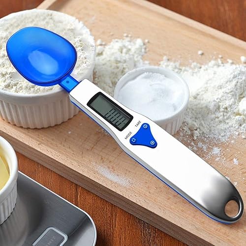 Miniatura 6 de Cuchara para báscula de cocina, cuchara medidora de gramos, 17.64 oz/0.00 oz azul linda balanza digital cuchara de peso miligramo, cuchara medidora