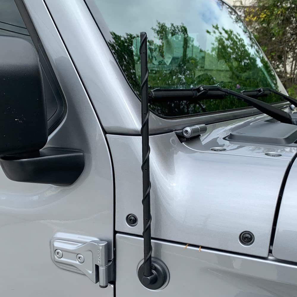 16 Inch Antenna Compatible with 2007-2026 Jeep Wrangler Gladiator Sport 4xe Willys Rubicon Sahara Mojave, Short Antenna Replacement Jeep JK JL JT JKU JLU Accessories
