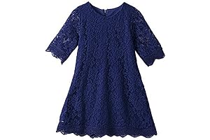 Vintage-Inspired Baby Girl Navy Blue Dress