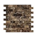 Emperador Dark Spanish Marble 1 X 2 Brick Mosaic Tile, Polished