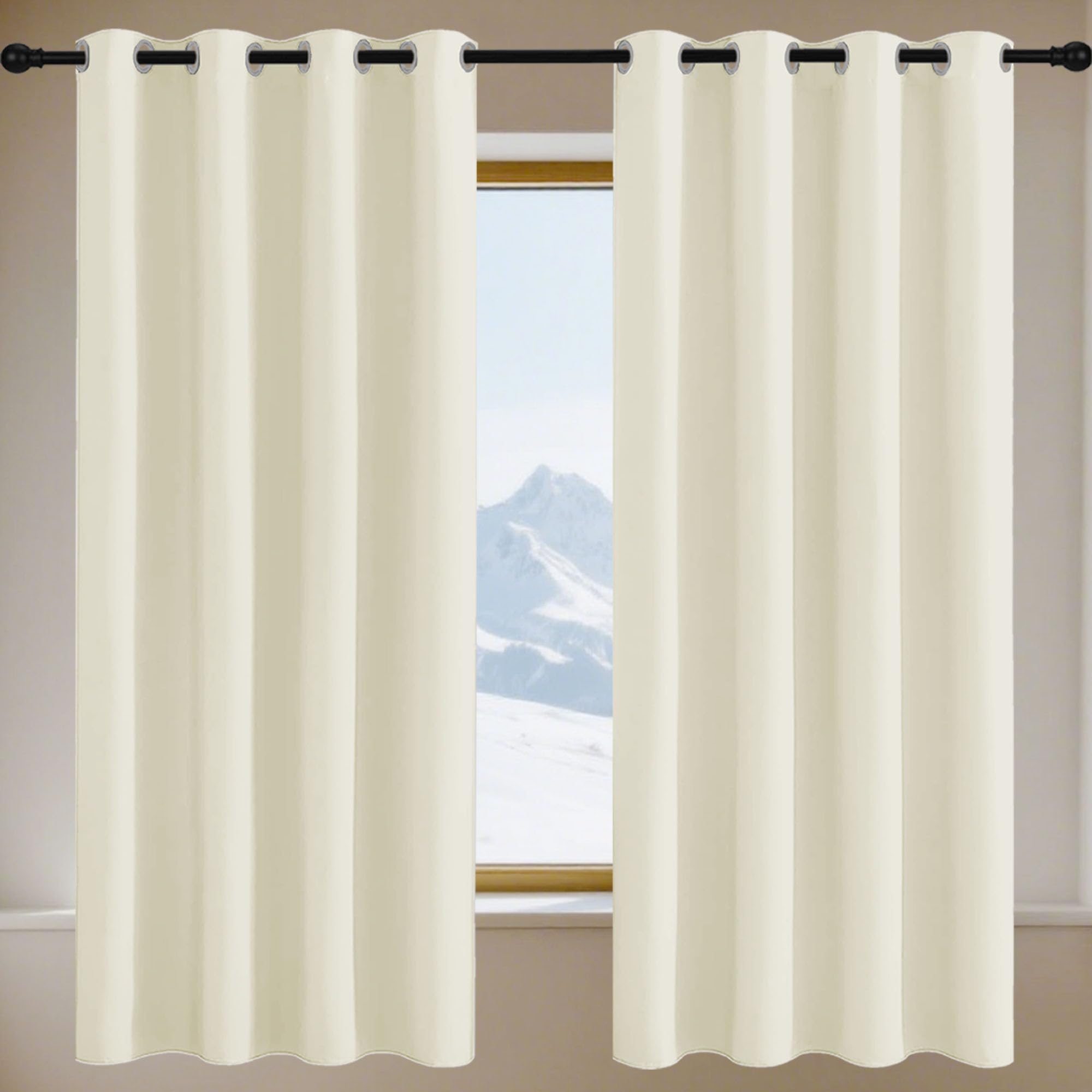 Rideau occultant chambre adulte isolant anti-froid et anti-chaleur beige 240x450