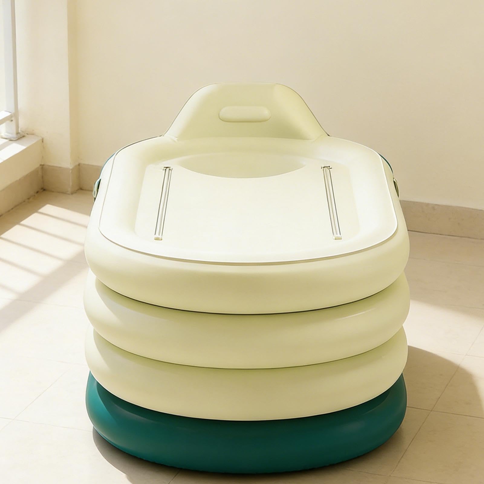 Vasca da Bagno Gonfiabile Secchio per Doccia con Pompa a Pedale | Ideale per bagni di ghiaccio e recupero muscolare per Casa, Hotel, Appartamento, , Uomini, Donne, Benessere e Recupero