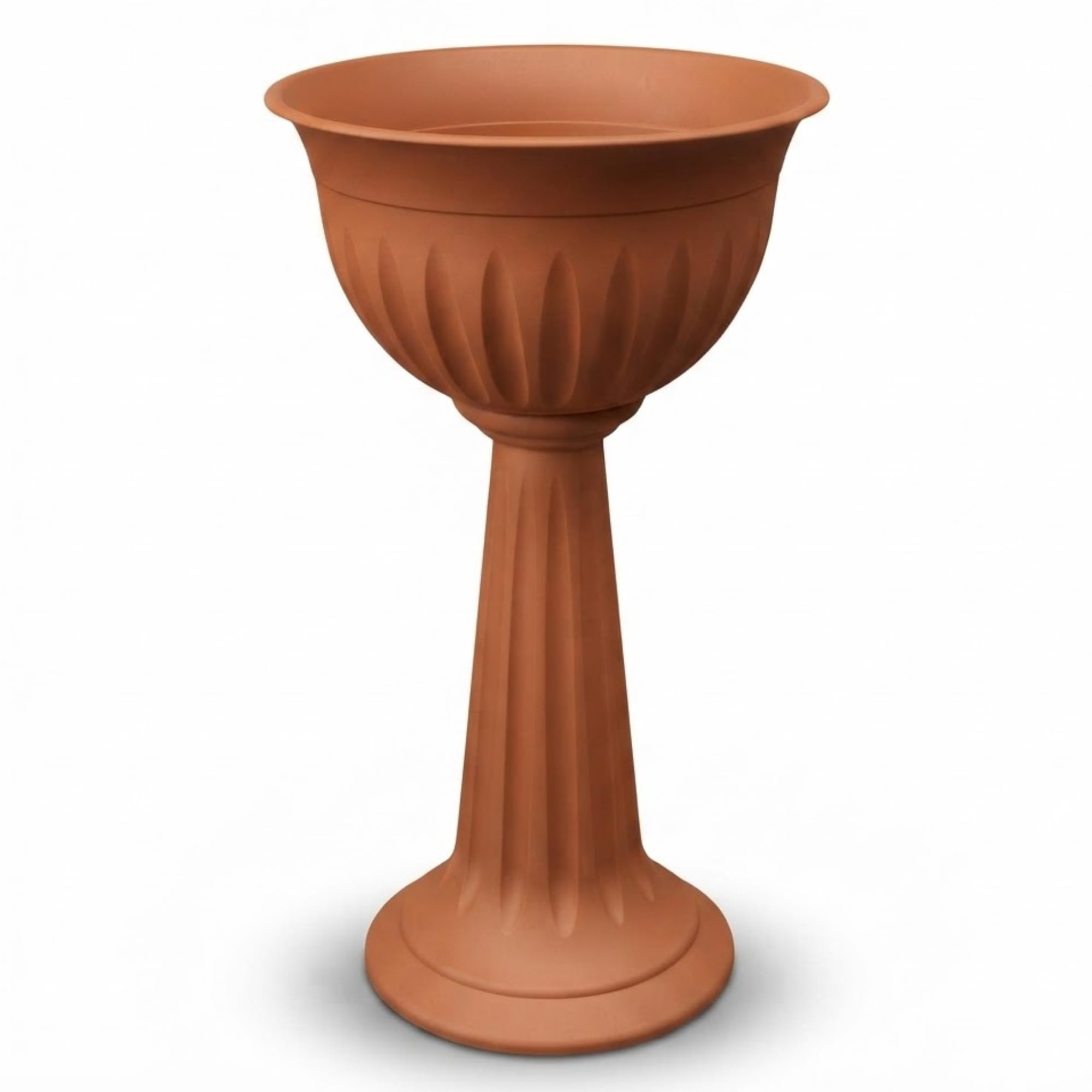 Khanary Plant Pots Urn Stand Plastic Nursery Pot Flower Planter Large Barrel Tub Planters Outdoor Garden Strong Tall No Drainage Lightweight Sturdiness Weather Resistant 75cm (Terracotta, 1)