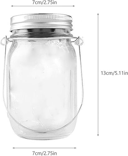 Miniatura 4 de Luces solares de tarro de masón, paquete de 8 30 luces LED colgantes de hadas en tarro de masón, faroles solares para exteriores, patio, fiesta,