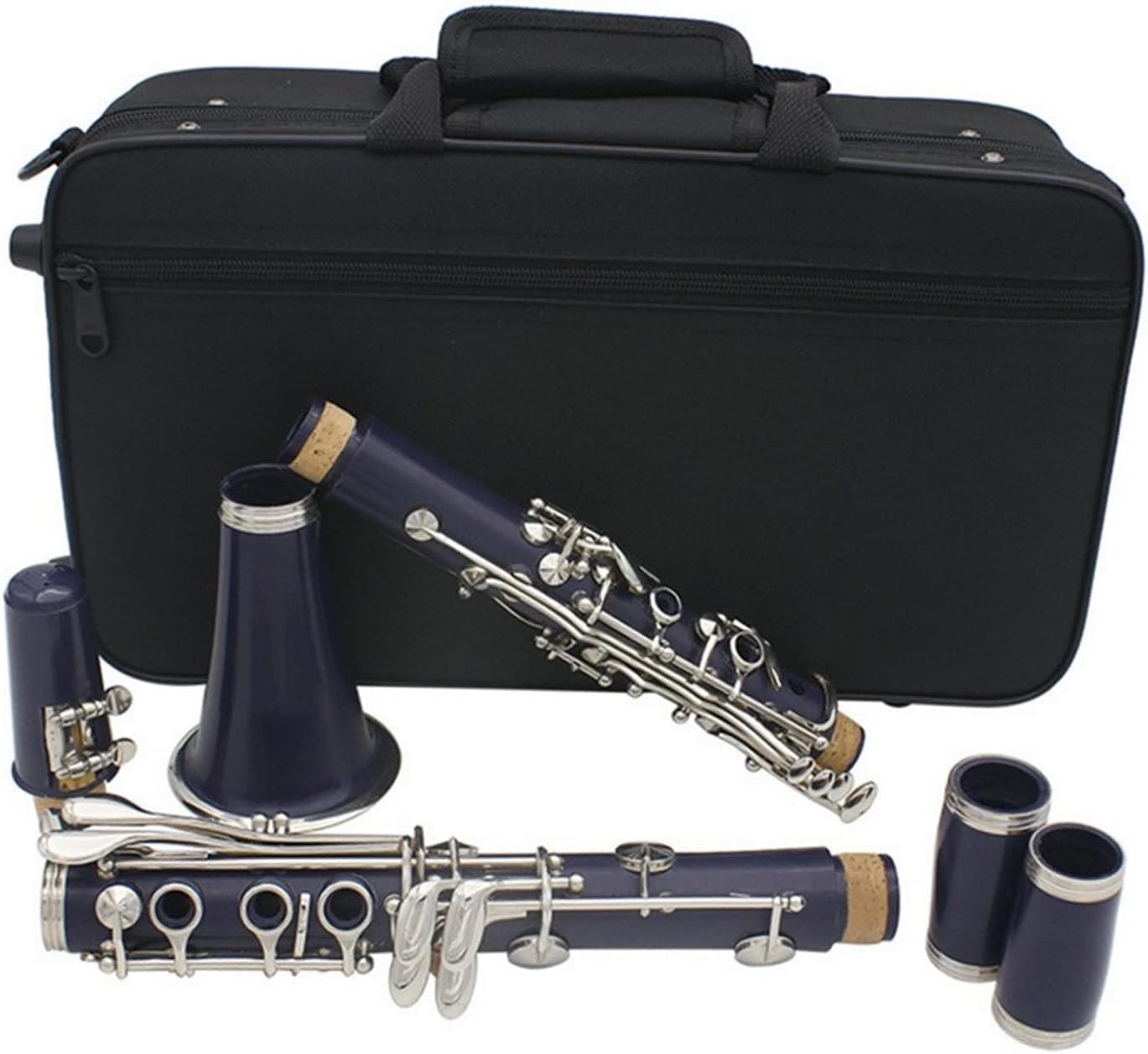 Bb Clarinet Cupronickel 17 Keys Woodwind Instrument Abs Resin Clarinet with Box Reed Musical Instrument Accessories